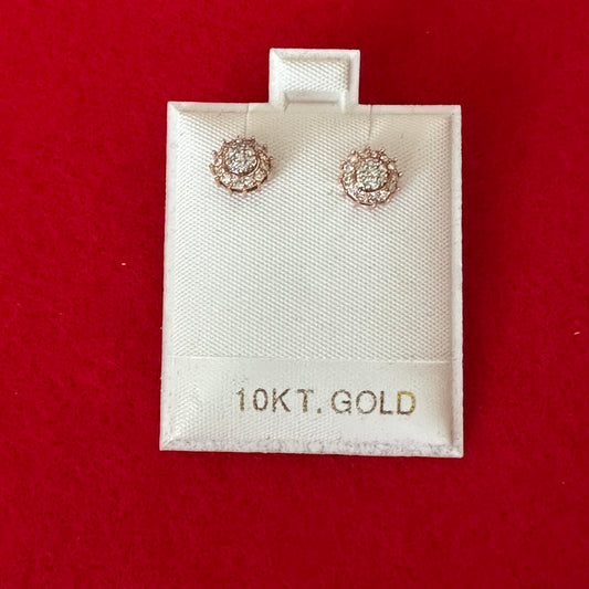 2 Layer Rose/white Gold Earrings